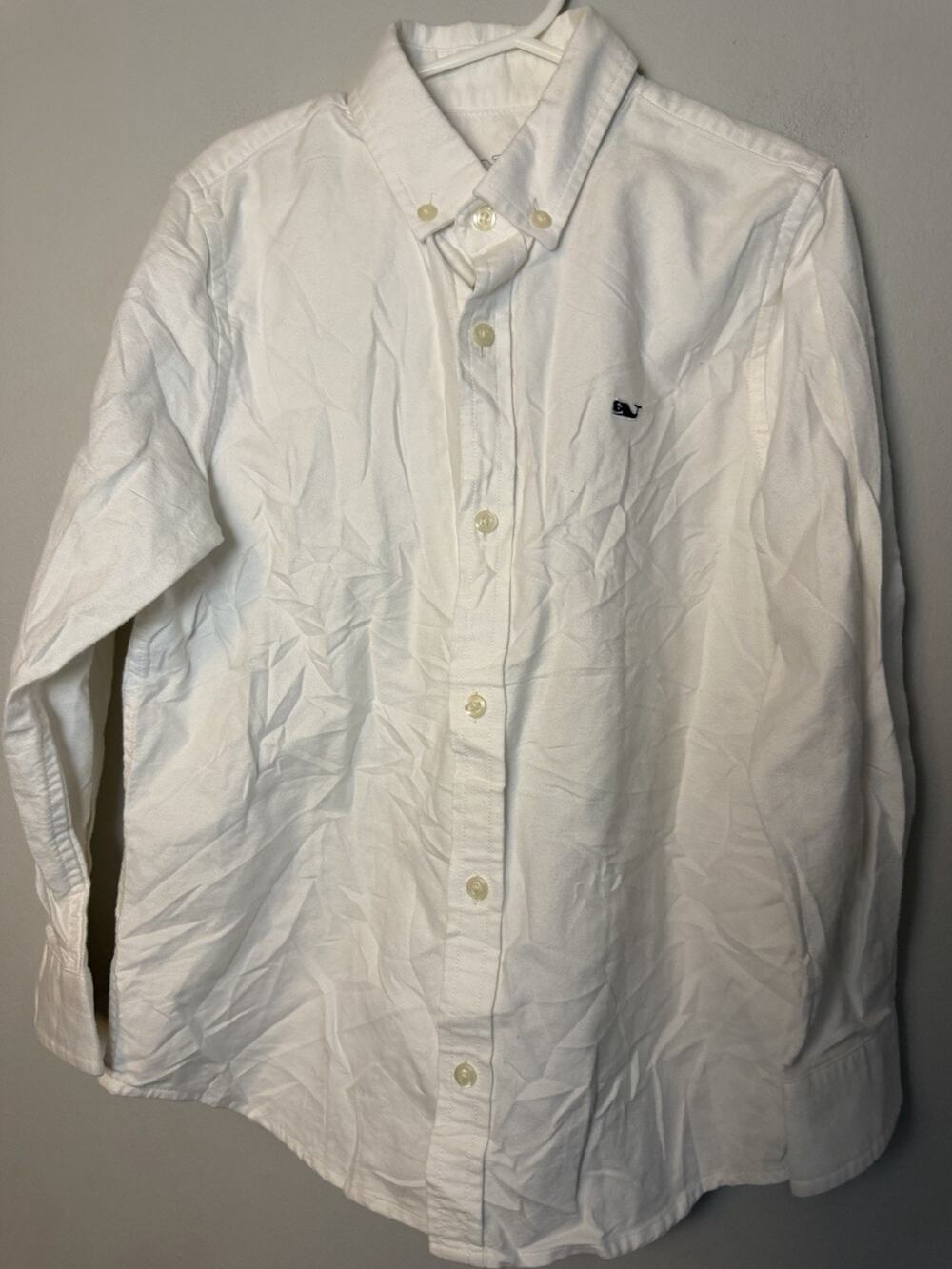 Vineyard Vines White Button Down Shirt Boys Sz 7 Cotton